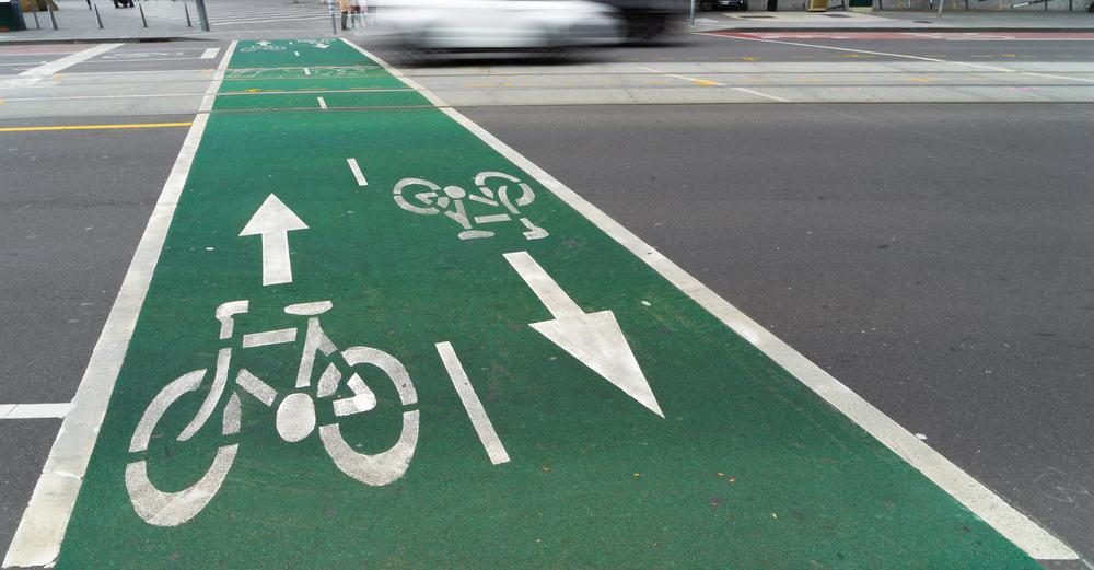 Bike path sign