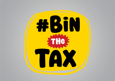 Imagery used as part of LGAQ’s #BinTheTax campaign. Image: LGAQ.